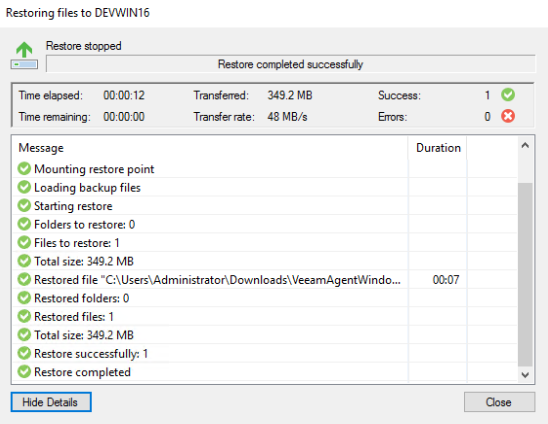 TITAN System Integration Sdn Bhd - How To: Veeam agent restore files ...